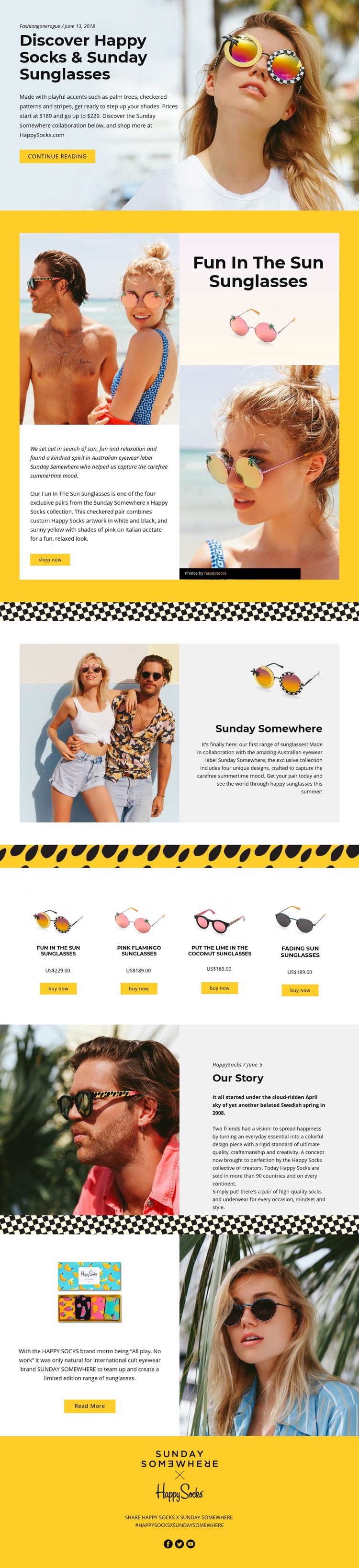 Fun Sunglasses Homepage Design