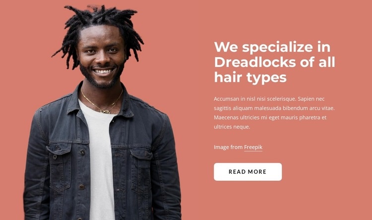 We specialise in dreadlocks Homepage Design