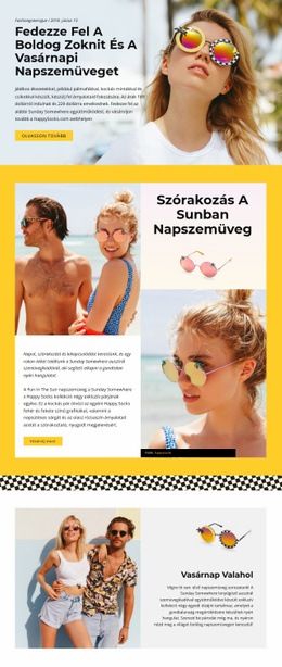 Vidám Napszemüveg – Személyes Webhelysablon