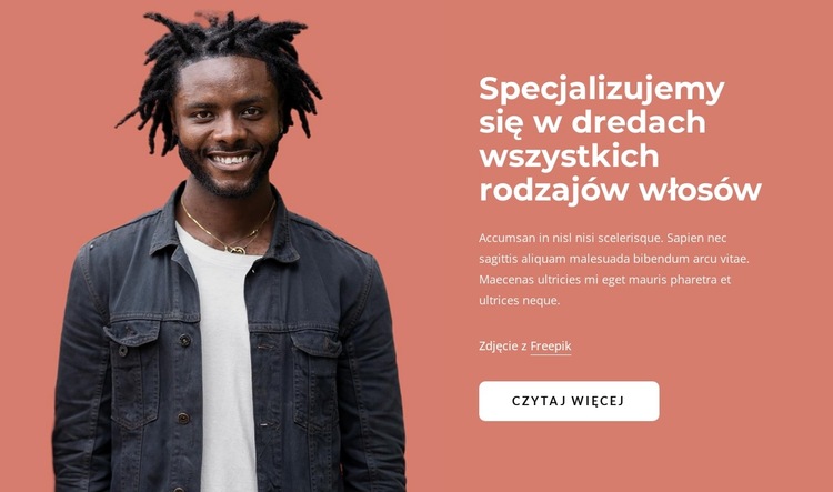 Specjalizujemy się w dredach Szablon witryny sieci Web