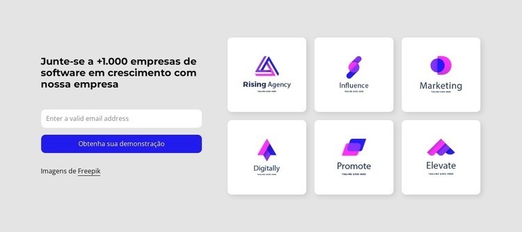 Junte-se a +1000 empresas de software Maquete do site