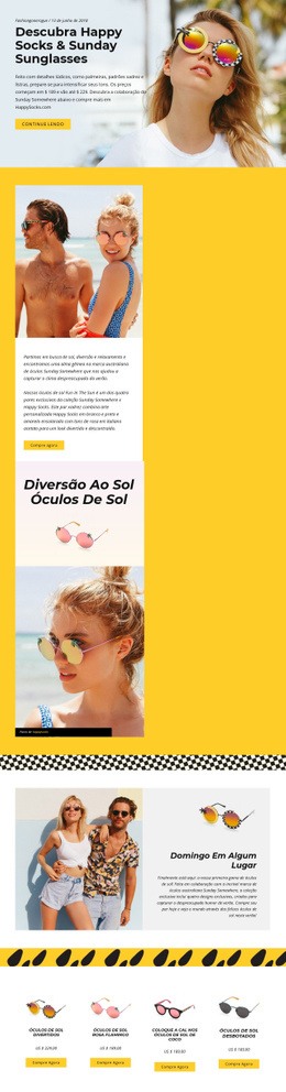 Óculos De Sol Divertidos - Modelo Joomla De Arrastar E Soltar