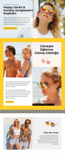 Eğlenceli Güneş Gözlüğü - Kişisel Web Sitesi Şablonu