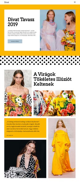 Divat Tavasz – Reszponzív HTML5-Sablon