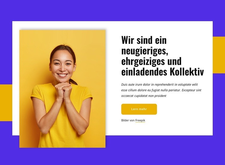 Wir sind ein ambitioniertes Kollektiv Eine Seitenvorlage