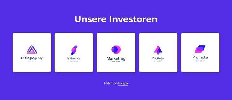 Unsere Investoren HTML5-Vorlage