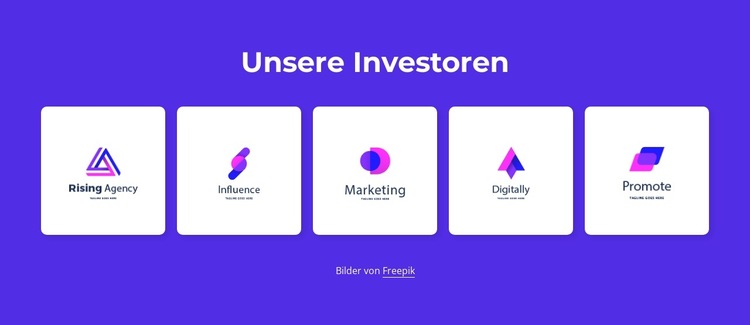 Unsere Investoren Website-Vorlage