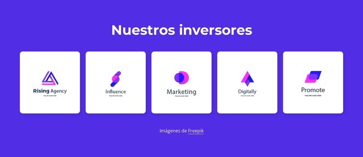 Nuestros inversores Plantillas de creación de sitios web