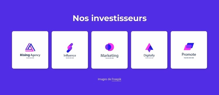 Nos investisseurs Modèles de constructeur de sites Web