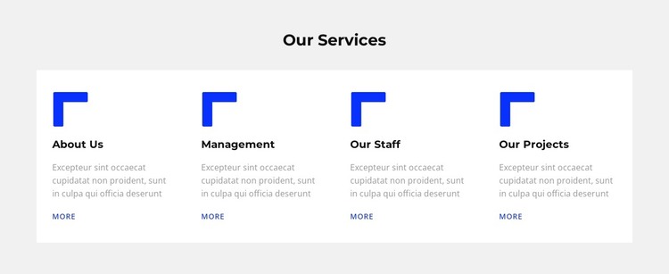 Services provided HTML Template