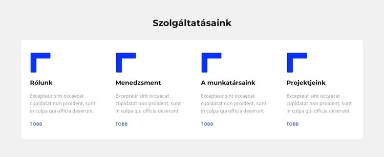 nyújtott szolgáltatások CSS sablon