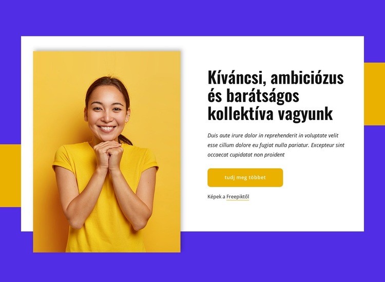 Ambiciózus kollektíva vagyunk HTML Sablon