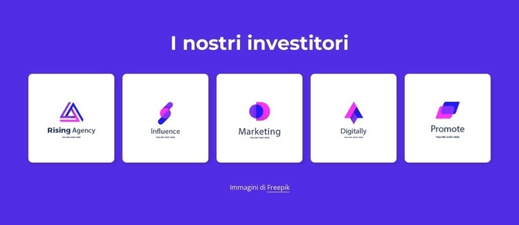 I nostri investitori Mockup del sito web