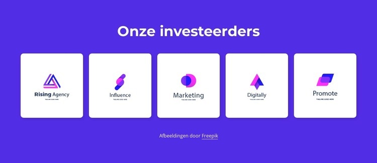 Onze investeerders Website mockup