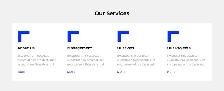 Services provided One Page Template