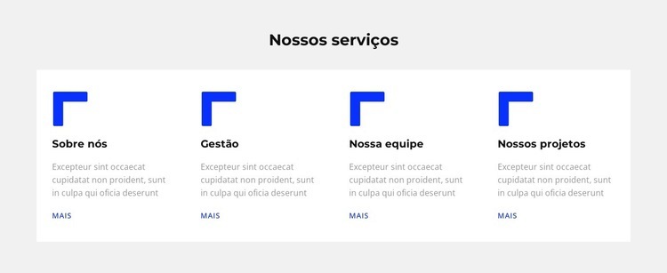 Serviços prestados Construtor de sites HTML