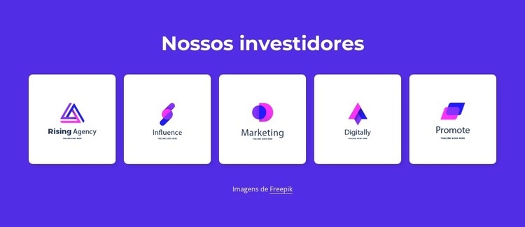 Nossos investidores Maquete do site