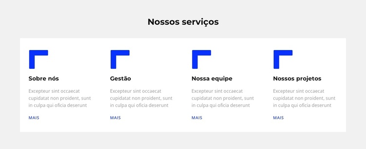 Serviços prestados Tema WordPress