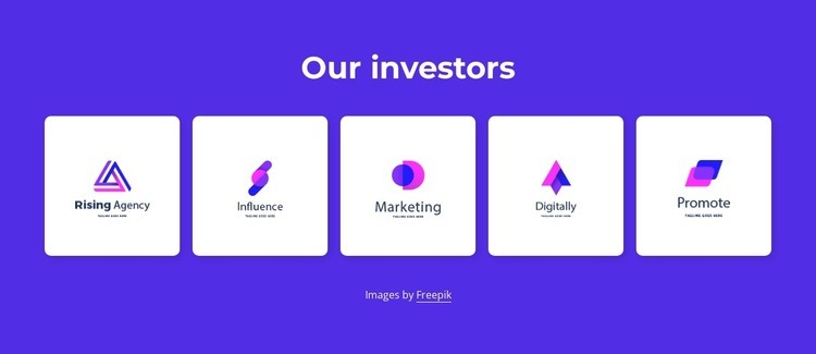 Våra investerare Html webbplatsbyggare