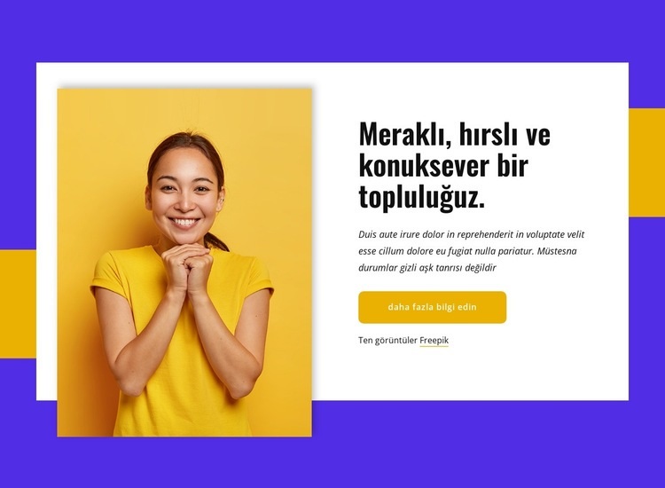 Biz iddialı bir topluluğuz Web Sitesi Mockup'ı