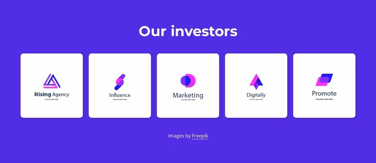 Our investors Website Mockup