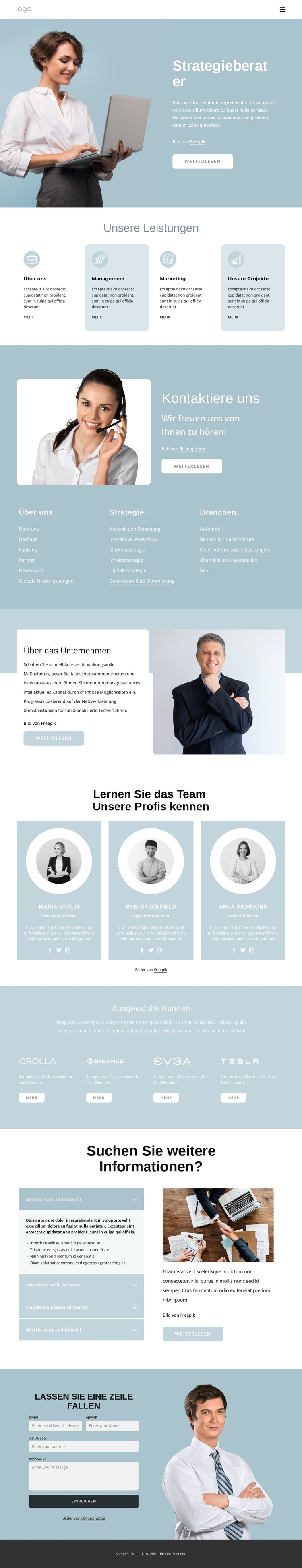 Strategieberater Website-Vorlage