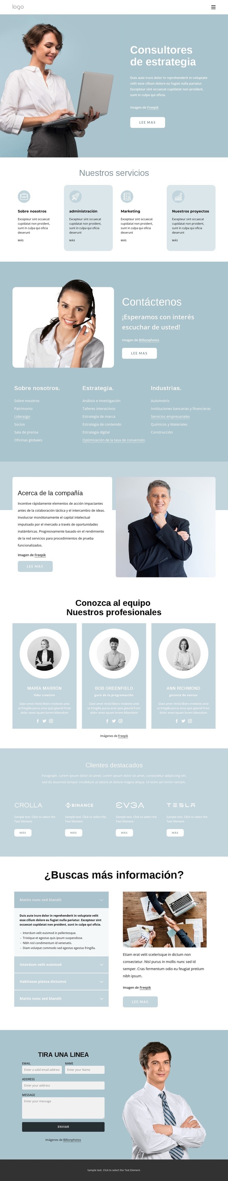 consultores de estrategia Creador de sitios web HTML