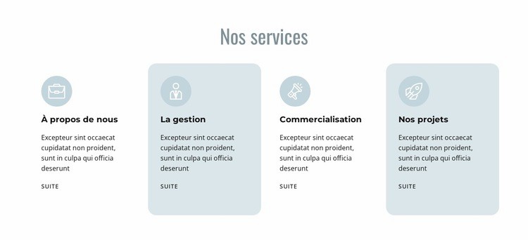 Gestion et commercialisation Maquette de site Web