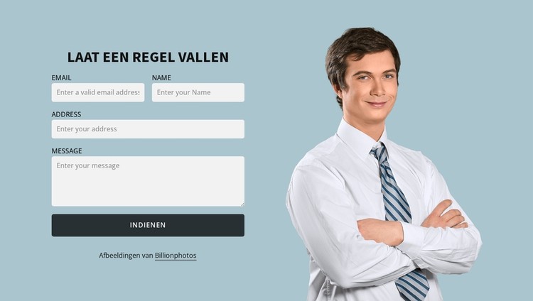 Man portret en contactformulier CSS-sjabloon