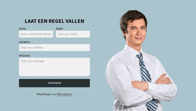 Man portret en contactformulier Html Website Builder