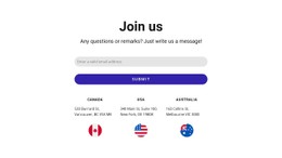 Join Us Block With Contact Form And Flags CSS Grid Template