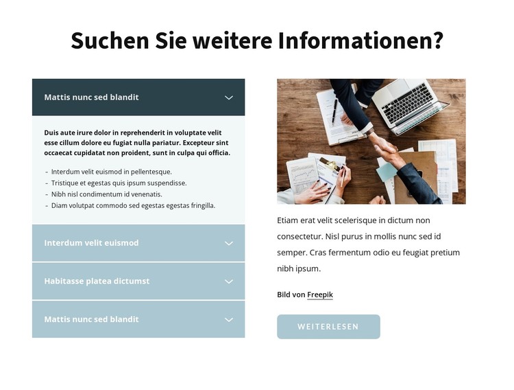 Mehr Informationen CSS-Vorlage