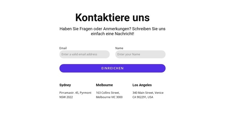 Unsere Standorte weltweit HTML5-Vorlage