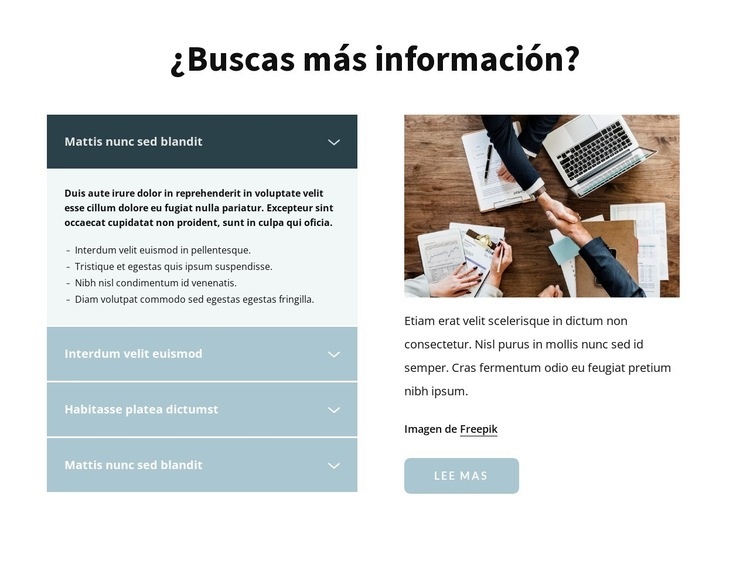 Más información Página de destino