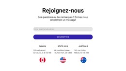 Bloc Rejoignez-Nous Avec Formulaire De Contact Et Drapeaux Modèle De Grille CSS