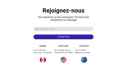 Bloc Rejoignez-Nous Avec Formulaire De Contact Et Drapeaux - Modèle HTML5