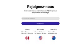 HTML5 Réactif Pour Bloc Rejoignez-Nous Avec Formulaire De Contact Et Drapeaux