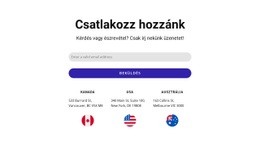 Csatlakozz Hozzánk Blokk Kapcsolatfelvételi Űrlappal És Zászlókkal CSS Rácssablon