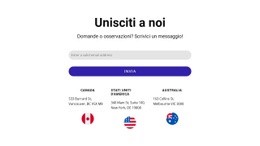 Unisciti A Noi Blocco Con Modulo Di Contatto E Bandiere - Modello Personale