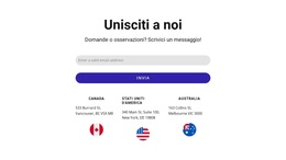 Unisciti A Noi Blocco Con Modulo Di Contatto E Bandiere - Modello Per La Creazione Di Siti Web