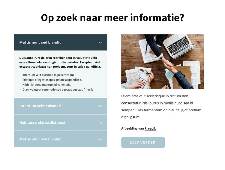 Meer informatie Bestemmingspagina