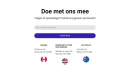 Sluit Je Aan Bij Ons Blok Met Contactformulier En Vlaggen - Multifunctionele Website-Mockup