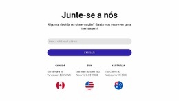 Junte-Se A Nós Bloco Com Formulário De Contato E Bandeiras