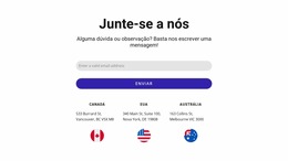 Junte-Se A Nós Bloco Com Formulário De Contato E Bandeiras - Melhor Modelo Joomla