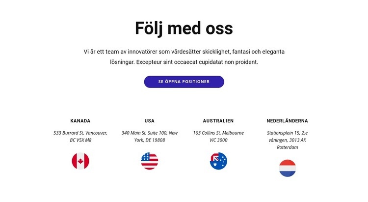 Gå med oss idag CSS -mall