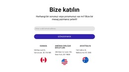 İletişim Formu Ve Bayraklarla Bize Katılın CSS ızgara Şablonu