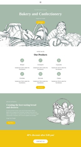 Baking And Confectionery Template HTML CSS Responsive