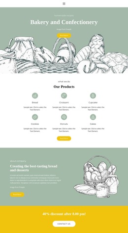 Baking And Confectionery - HTML5 Template