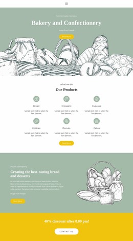 Baking And Confectionery WordPress Website Builder Free