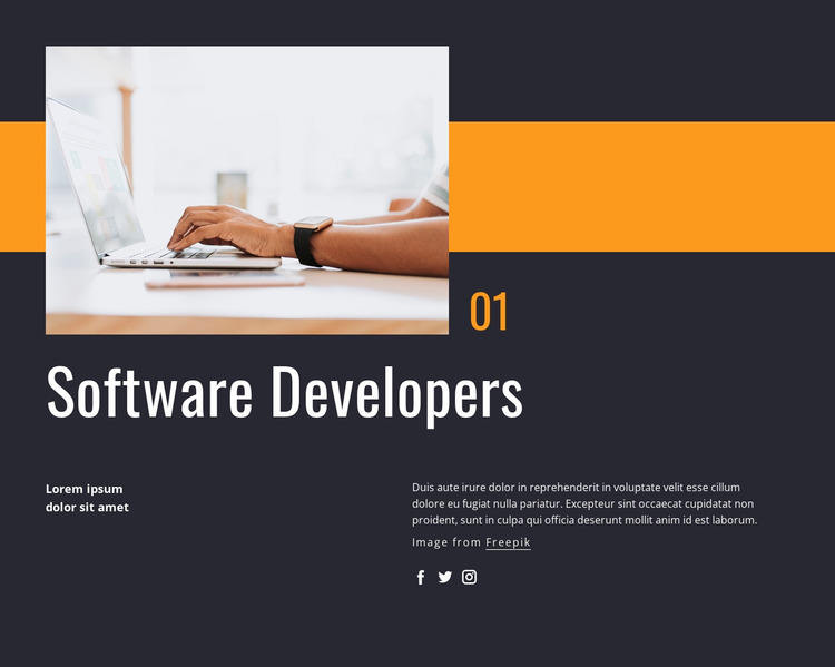 Software developers Website Mockup